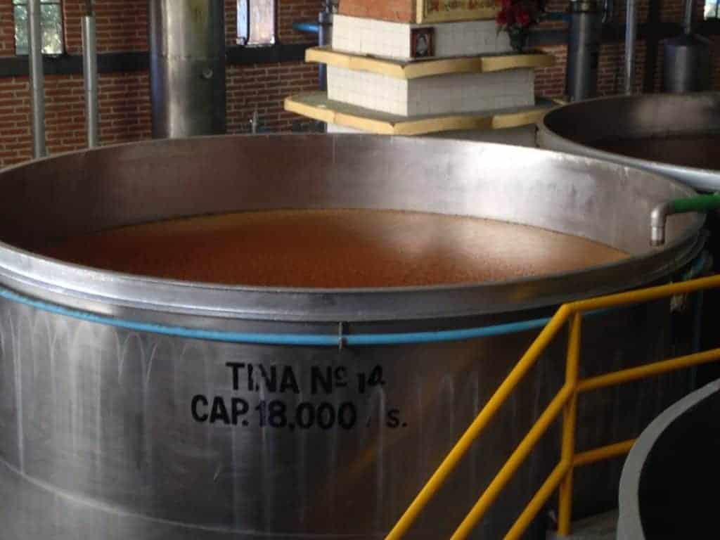 Agave liquid in a huge vat.