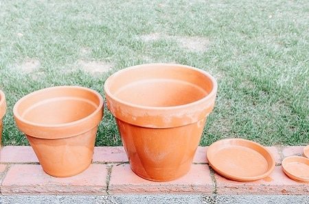 Terracotta pots outside.
