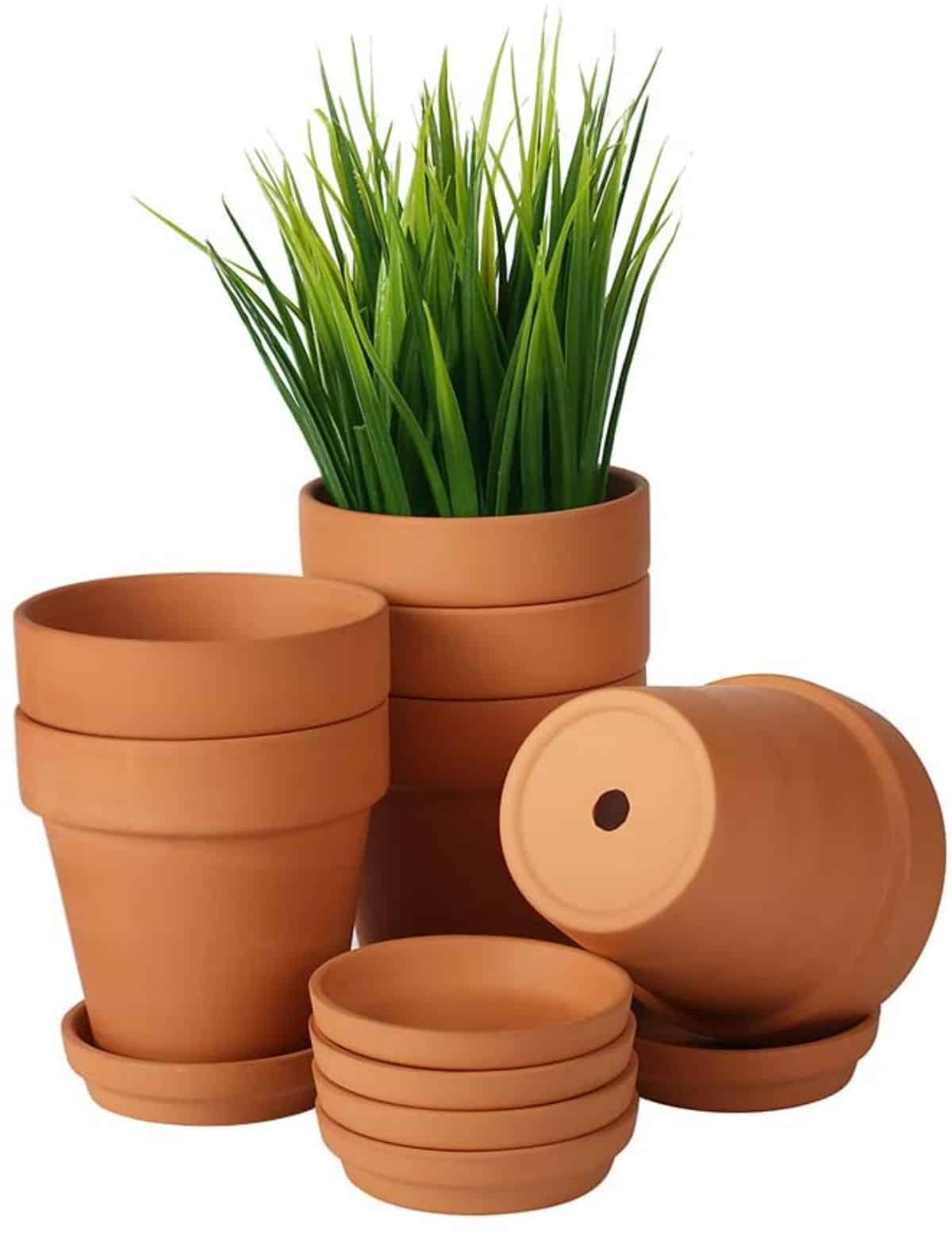 Kosrtuny Six-Pack Terra Cotta Pots